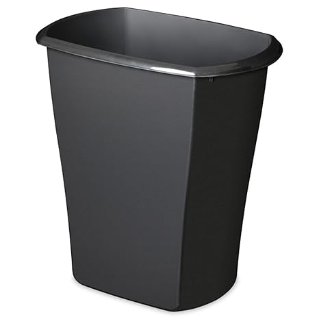 Sterilite 10538006 10 Gallon Ultra Plastic Wastebasket Trash Can for Home Bedrooms, Kitchens, or Office Spaces, Black