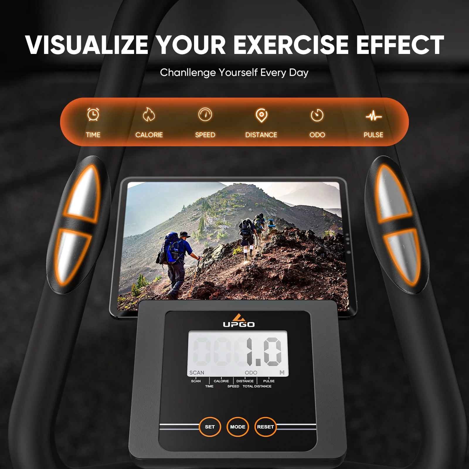 UPGO Pro Cardio Climber Stepping Elliptical Machine, 3 in 1 Elliptical, Total Body Fitness Cross Trainer with Hyper-Quiet Magnetic Drive System - Image 2