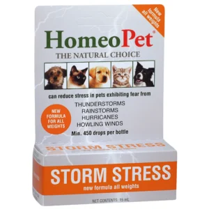 HomeoPet Storm Stress, Storm Anxiety Relief for Dogs, Cats, and Other Small Animals, 15 Milliliters